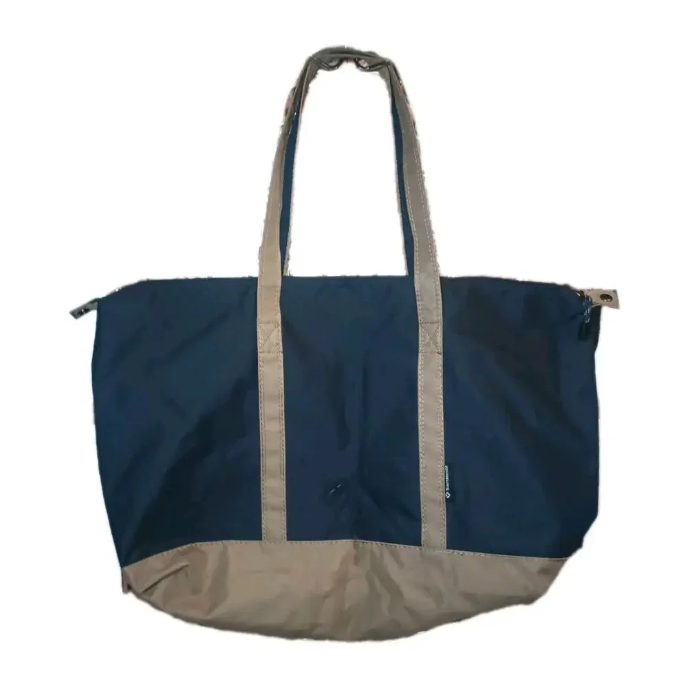 Samsonite Canvas Yacht Travel Tote Bag Weekender Foldable Beige Navy Large 24